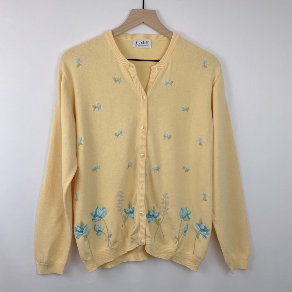 Vintage Cottagecore Tabi International Embroidered Floral Cardigan No Size Tag